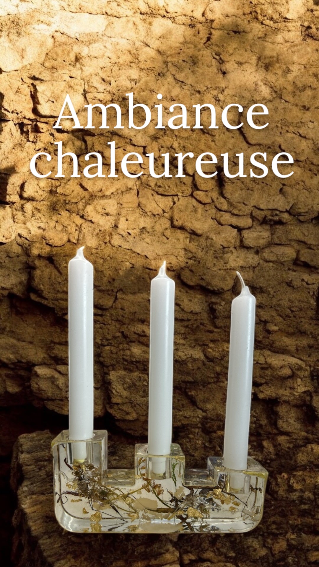 Bougeoirs en résine époxy