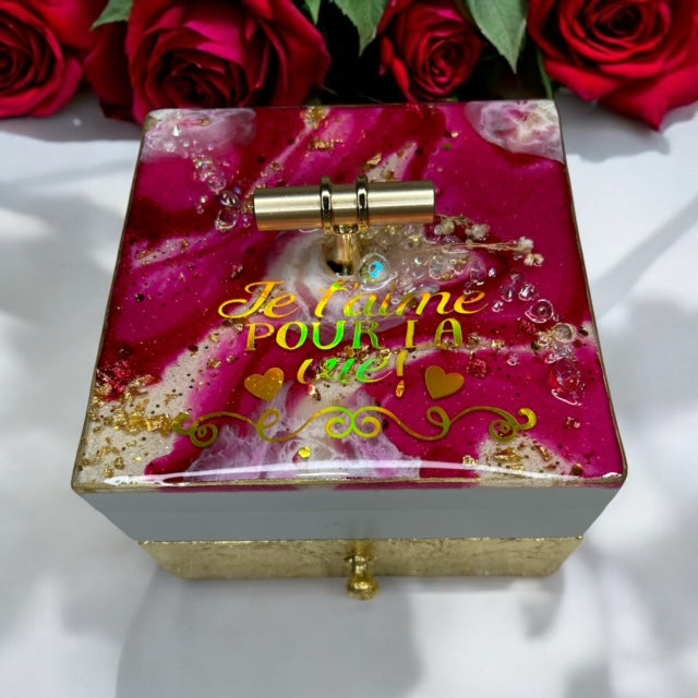 Boîte à bijoux Bois et résine époxy