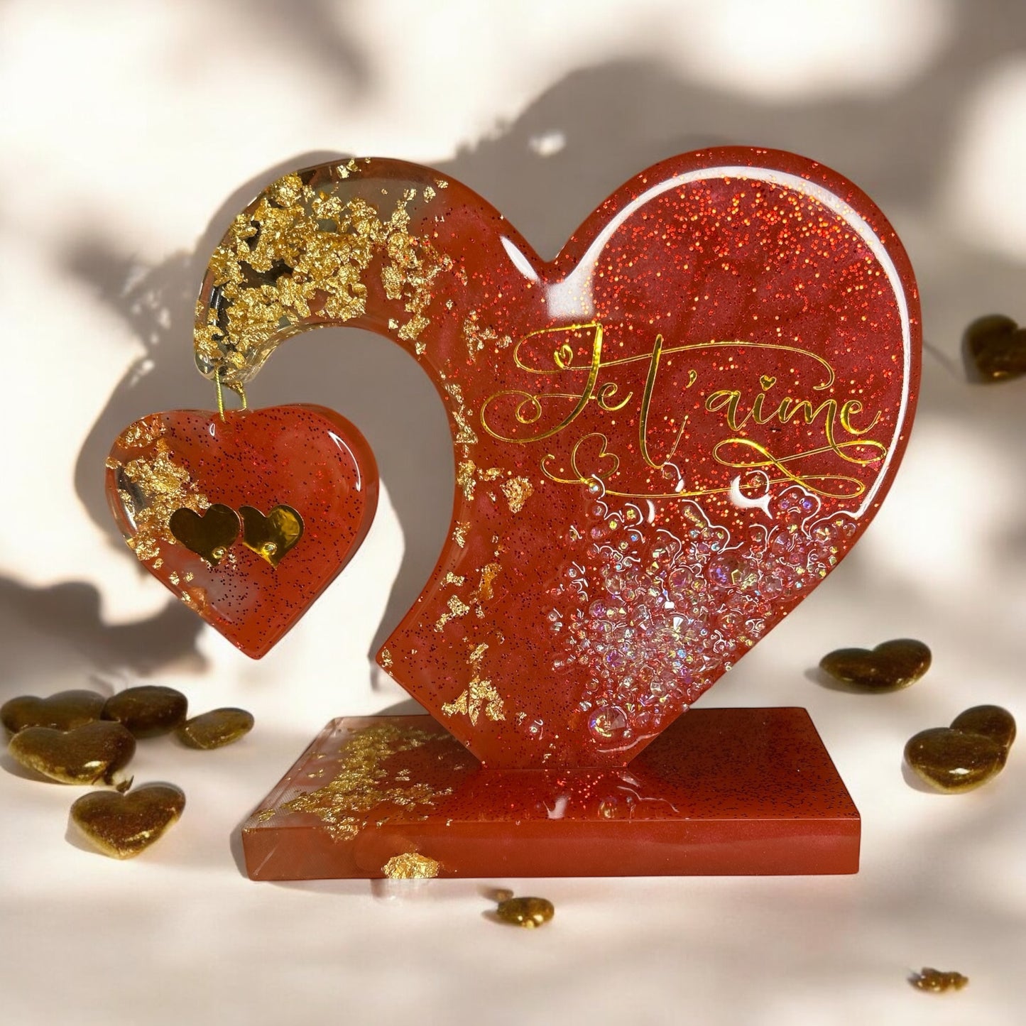 Amour, Cœur suspendu décoratif en résine époxy