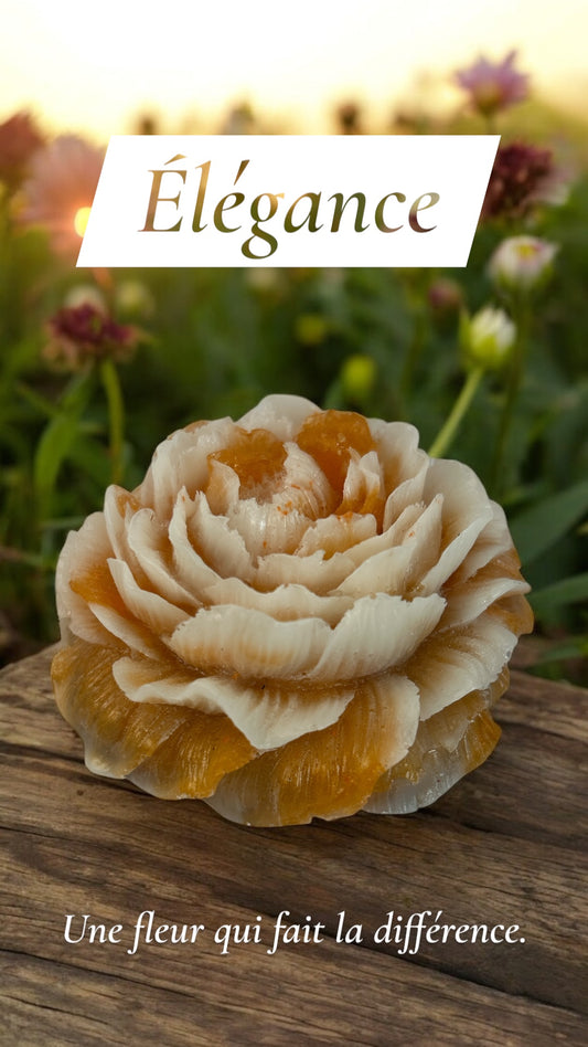 Fleur de Pivoine décorative en résine époxy