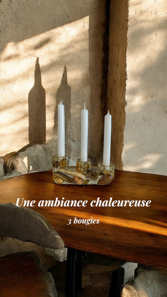 Bougeoirs en résine époxy