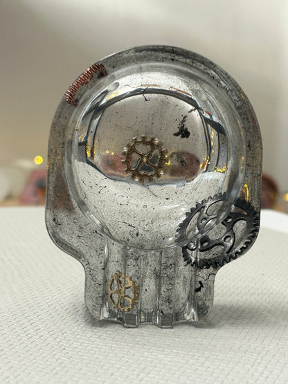 Cendrier Tète de mort  Mécanique en résine Epoxy