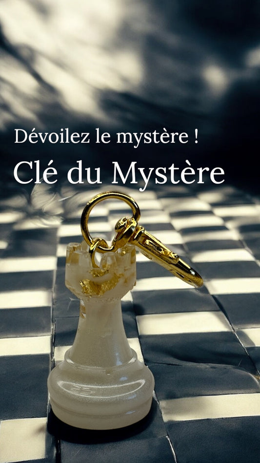 Porte-clés d'échecs avec des feuilles d'Or 18 Carats en résine époxy