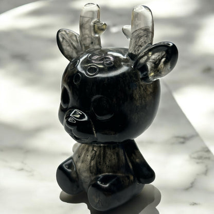 Figurine Biche Noir en résine époxy