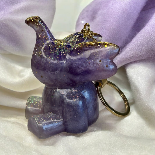 Éléphant porte-clés en résine époxy