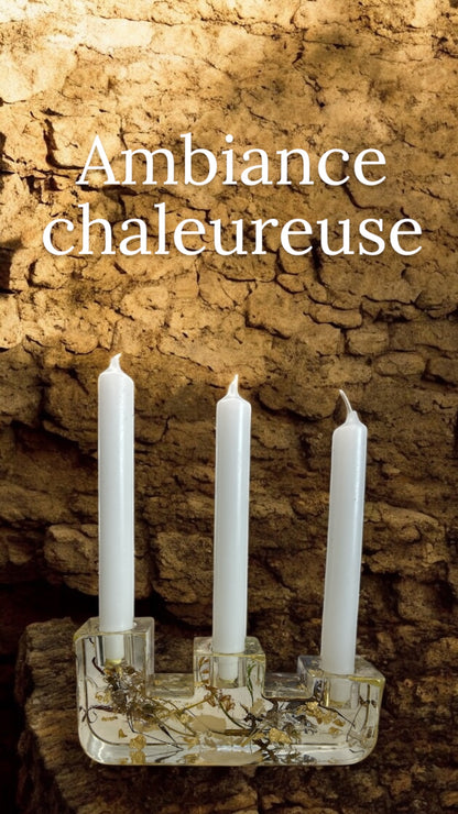 Bougeoirs en résine époxy