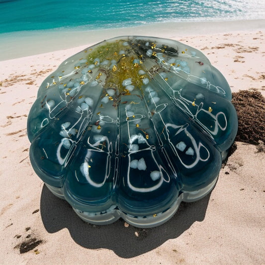 Grande boîte à bijoux coquillage en résine époxy