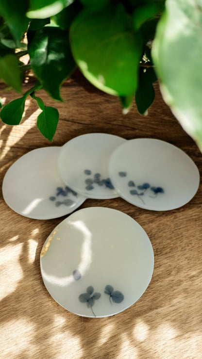 Dessous de verre, fleurs séchées en résine époxy