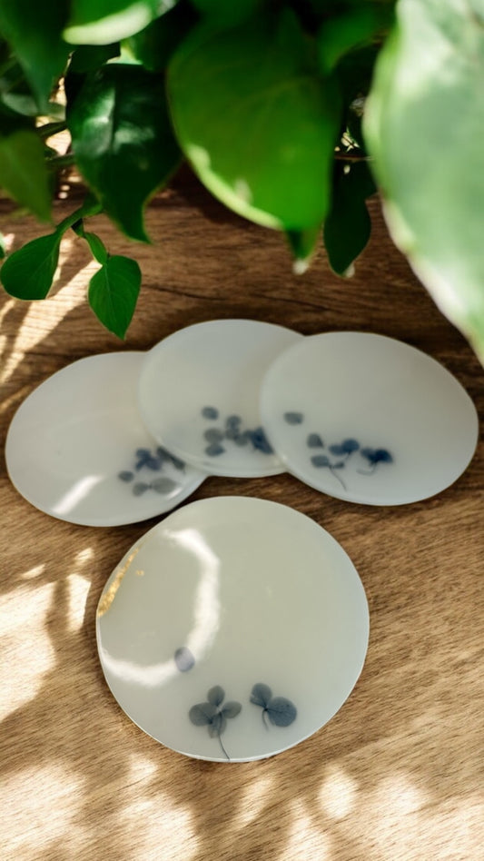 Dessous de verre, fleurs séchées en résine époxy
