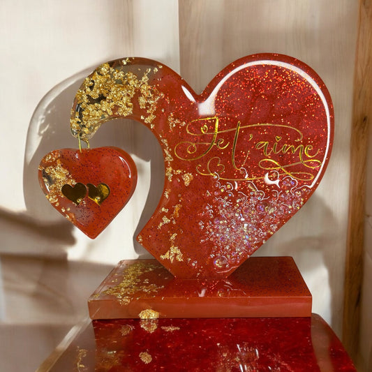 Amour, Cœur suspendu décoratif en résine époxy