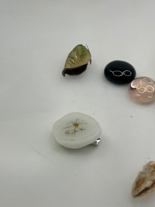 Mini Barrette à cheveux avec des fleurs séchées en résine époxy