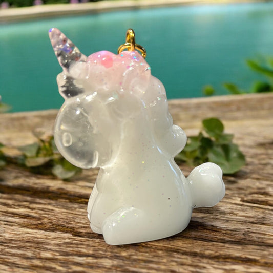 Licorne porte-clés en résine époxy