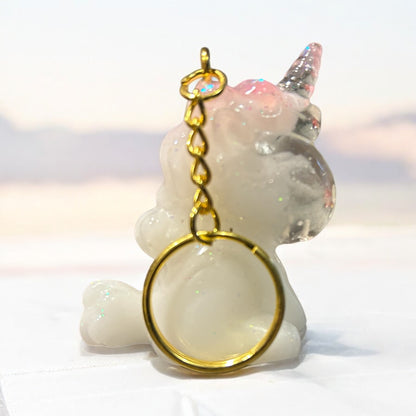 Licorne porte-clés en résine époxy
