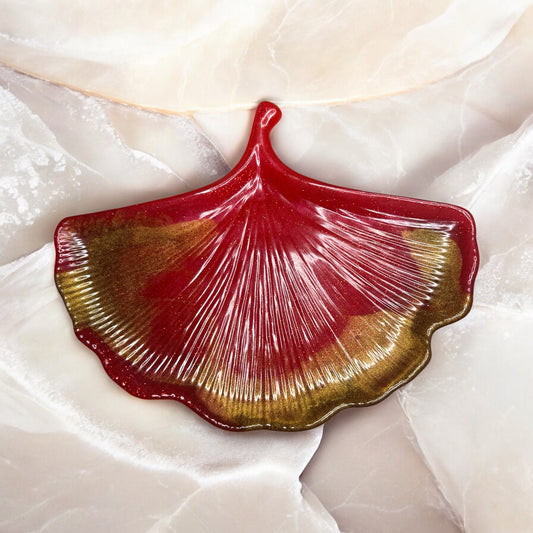 Vide Poche Feuille de Gingko en résine époxy