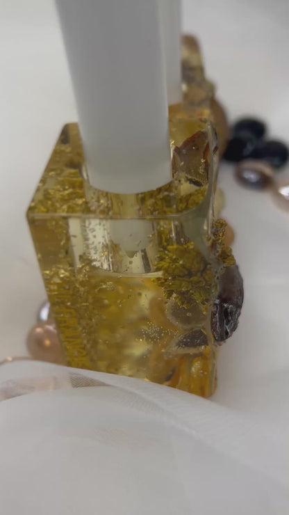 Bougeoirs en résine époxy