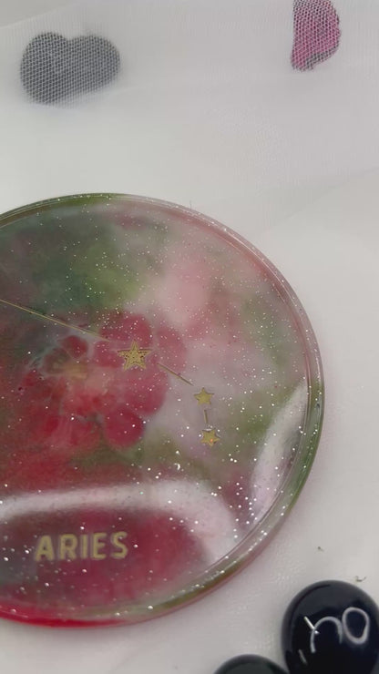 Dessous de verre du zodiaque en résine époxy