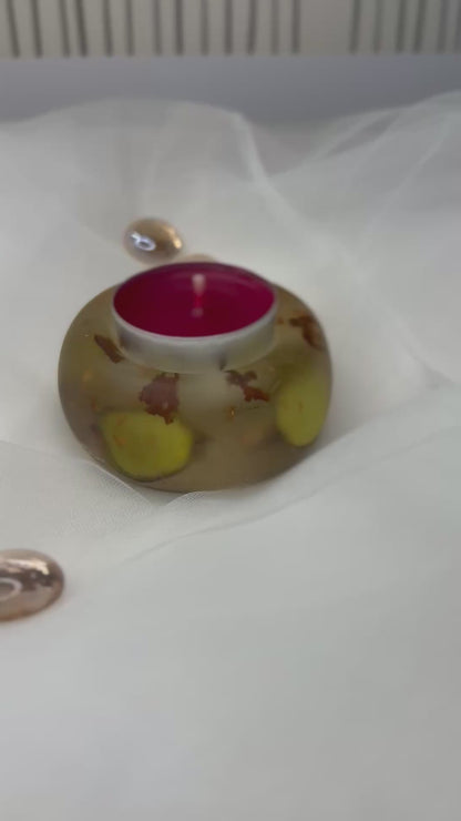 Bougeoirs en résine époxy