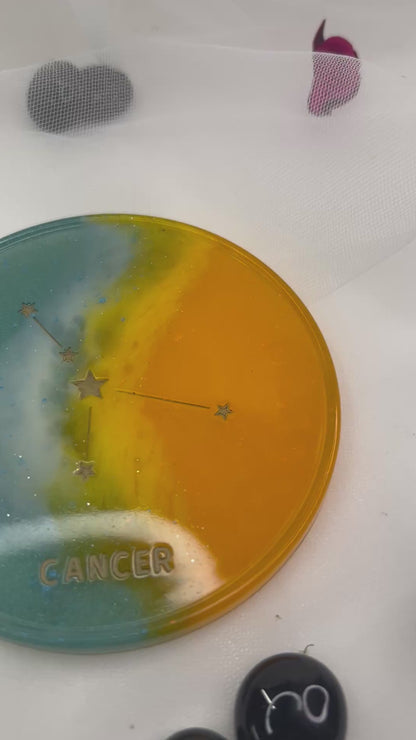 Dessous de verre du zodiaque en résine époxy