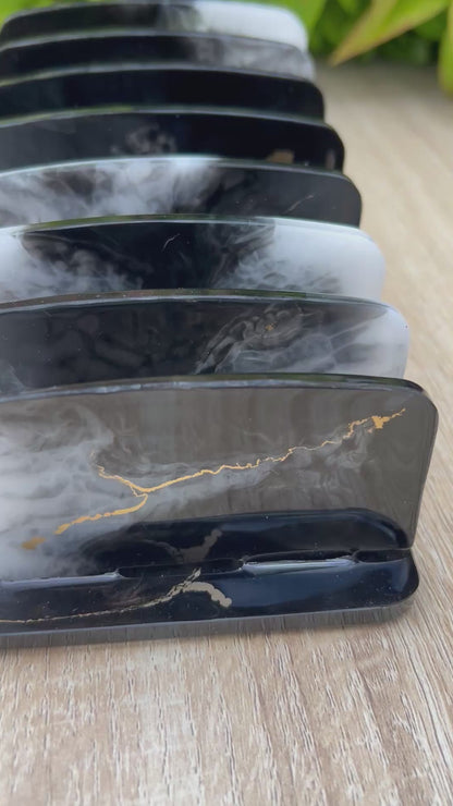 Organisateur de palettes de maquillage, effet marbre en résine époxy