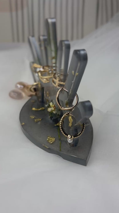 Présentoir à bagues, présentoir à bijoux en résine époxy